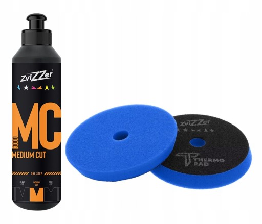 ПОЛІРУЮЧА ПАСТА ZviZZer MC3000 250мл + ТЕРМОПАД СИНИЙ 140 ONE STEP SET