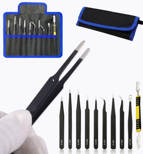 Пінцет у футлярі PRECISION WORKSHOP Tweezers SET НАБІР 10 шт.