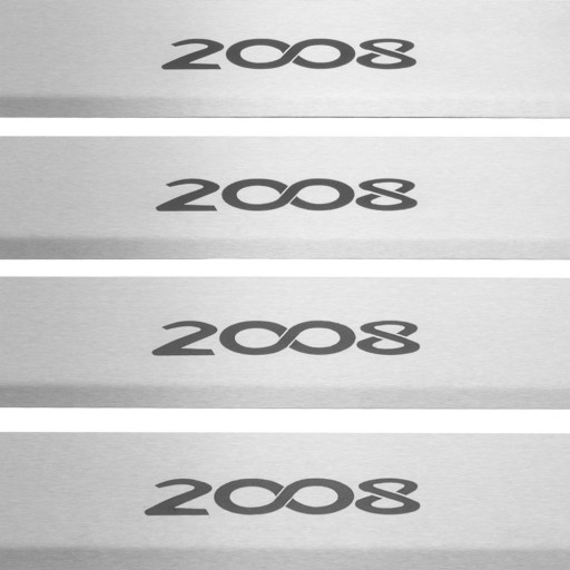 PEUGEOT 2008 Рестайлинговые накладки на пороги, нержавеющая сталь 304 Надписи цвета c