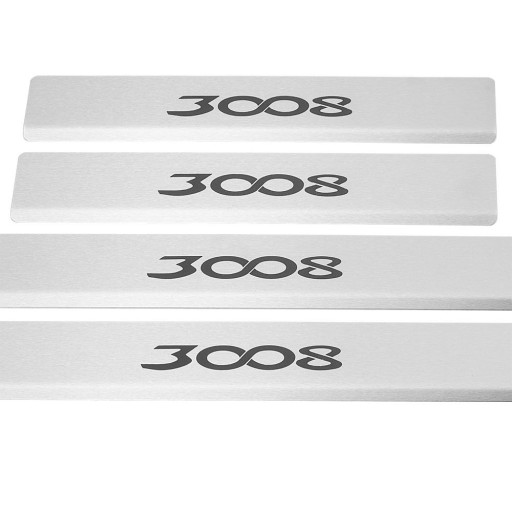 PEUGEOT 3008 MK2 304 Накладки на пороги из нержавеющей стали Цветные надписи