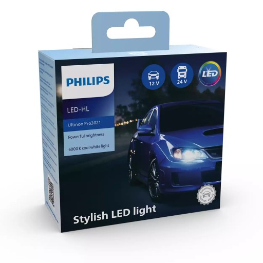 PHILIPS LED ЛАМПОЧКИ H4 ULTINON PRO3021 6000K 12/24