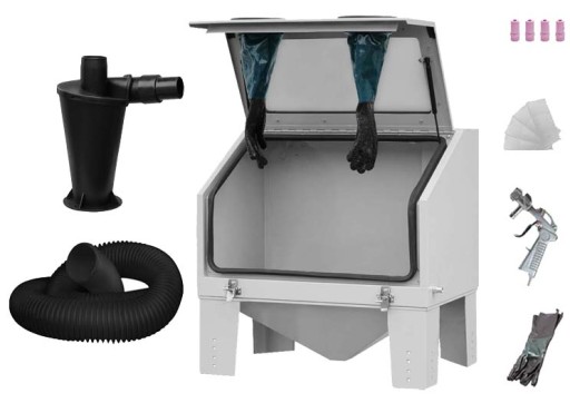 190L КАБІНА ПІСКОСТРУМИННА МАШИНА ВЕРХНІЙ ОТВІР + ХАЛЯВА + СЕПАРАТОР + ШЛАНГ