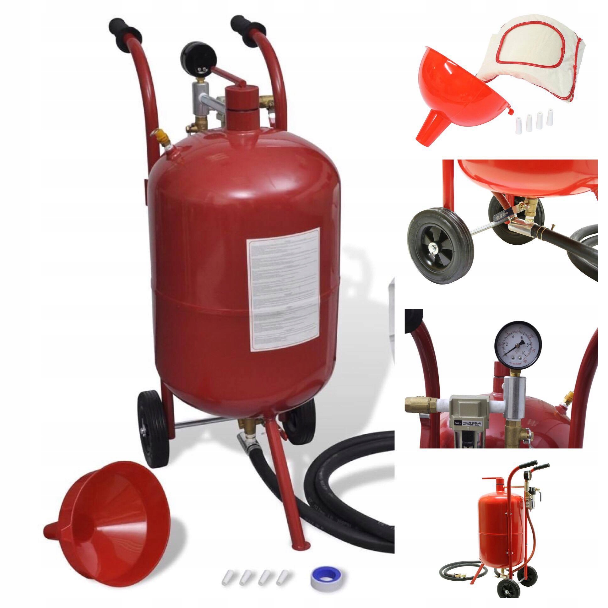 38L МОБИЛЬНЫЙ СИФОННЫЙ ПЕСКОСТРУЙНЫЙ АППАРАТ + 16ДЫШ + МАСКА + ВОРОНКА