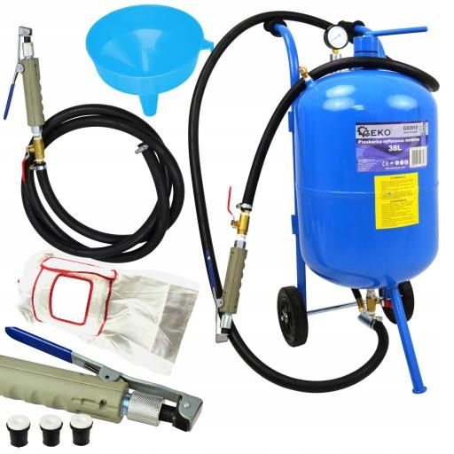 СИФОННЫЙ БАК GEKO ДЛЯ ПЕСКОструйной обработки 38 Л ДАВЛЕНИЕ 4,1-8,6 БАР МАНОМЕТР 4 НАСАДКИ