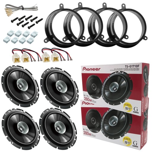 Автомобільна акустика PIONEER 4 для Grand Scenic III IV, проставки спереду + ззаду