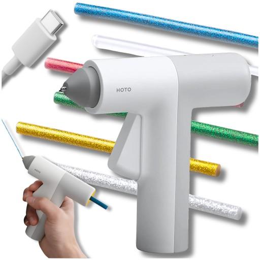 КЛЕВОЙ ПИСТОЛЕТ HOTO ГОРЯЧИЙ КЛЕВОЙ ПИСТОЛЕТ + набор из 10 цветных вставок