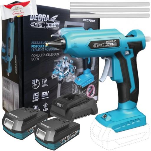 АККУМУЛЯТОРНЫЙ КЛЕВОЙ ПИСТОЛЕТ DED7052 + АККУМУЛЯТОР 2x2 Ач + LAD