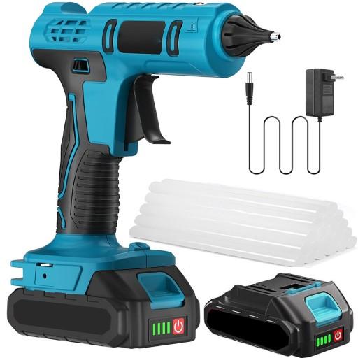 АКУМУЛЯТОРНИЙ ГОРЯЧИЙ КЛЕЄВИЙ ПІСТОЛЕТ 2000mAh + АКУМУЛЯТОР + 12 КАРТРИДЖІВ