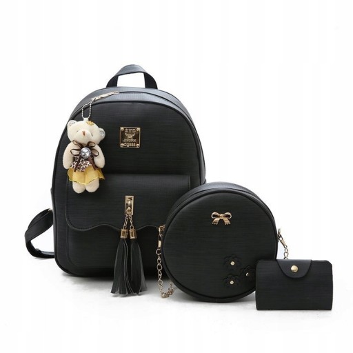 ЖЕНСКИЙ ЧЕРНЫЙ МАЛЕНЬКИЙ КОЖАНЫЙ РЮКЗАК С КЛАНЯТЬСЯ