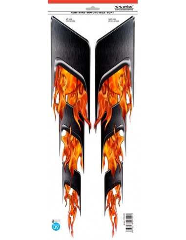 НАКЛЕЙКА ПЛАМЯ ИЗ РОЗЕТОК АВТОМОБИЛЬНАЯ 9х47,5см