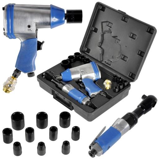НАБОР ПНЕВМАТИЧЕСКИХ КЛЮЧЕЙ С ТРЕЩОТКОЙ, 14 ЭЛЕМЕНТОВ.