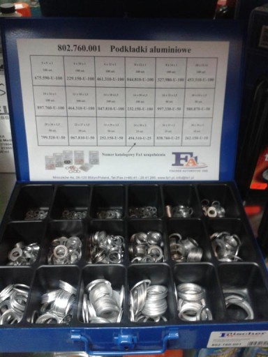 АЛЮМИНИЕВЫЕ ШАЙБЫ 1310 ШТ. - НАБОР В ЧЕМОДАНЕ