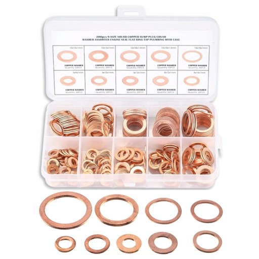 МІДНІ ШАЙБИ ПРОКЛАДКИ ВЕЛИКИЙ НАБІР XL