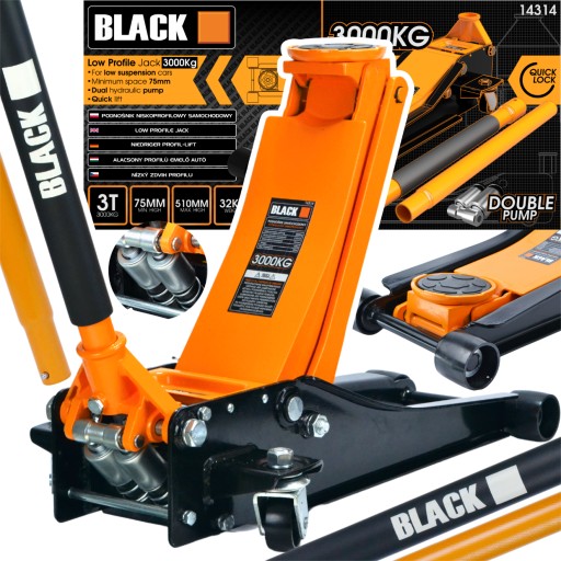 НИЗКОПРОФИЛЬНЫЙ ГИДРАВЛИЧЕСКИЙ ДВУХПОРШНЕВЫЙ ПОДЪЕМНИК ŻABA 3T 75-510мм 32кг BL.