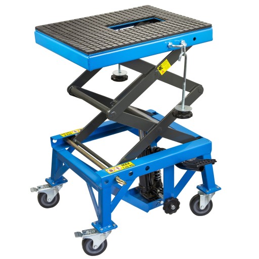 НОЖНИЧНЫЙ ПОДЪЕМНИК МОТОЦИКЛА С КОЛЕСАМИ - ПОДСТАВКА ДЛЯ МОТОРА 140 КГ STIX