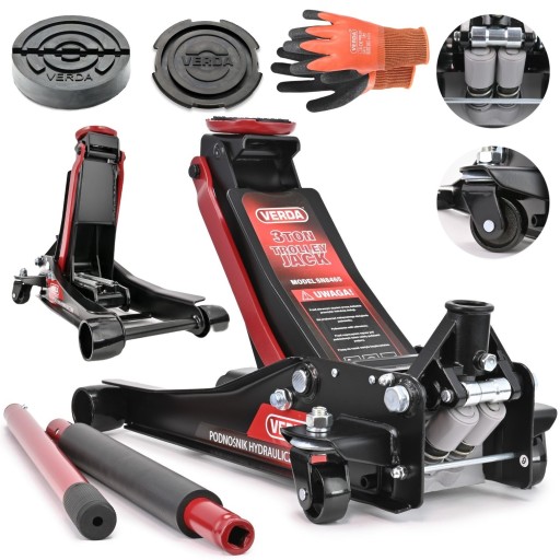 ГІДРАВЛІЧНИЙ АВТОПІДЙОМНИК ŻABA 3T ГУМОВИЙ домкрат 2-ПОРШНЄВИЙ 83-465 мм