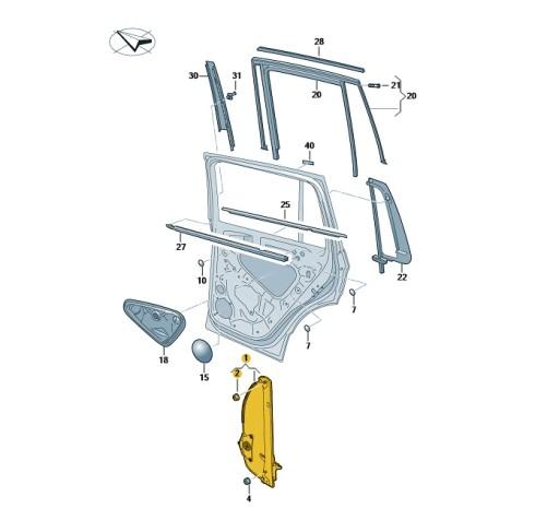 * ЗАДНЕЕ ЛЕВОЕ ОКНО БЕЗ ДВИГАТЕЛЯ VW TIGUAN OE: 5NN839461A