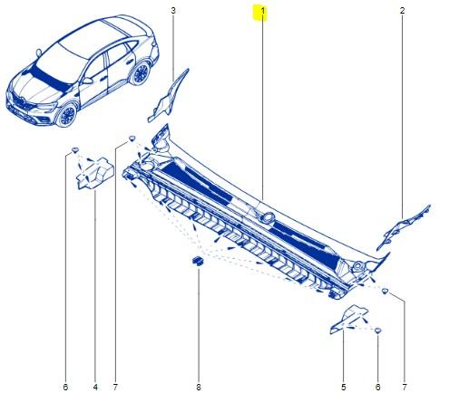 668115282R - ВІКНО ПЛАСТИКОВЕ ВЕРХНЕ RENAULT ARKANA 21-