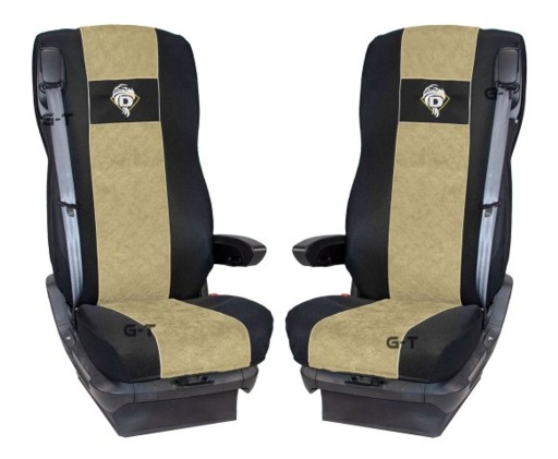 ЧОХЛИ DAF XF105 XF106 (AIRVIEW SEATS) 1+1, 2 СМУГИ БЕЖЕВІ