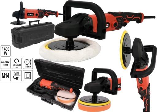 ПОЛИРОВАЛЬНАЯ МАШИНА 1400ВТ 180ММ 600-3500 ОБ/МИН M14 YT-82196