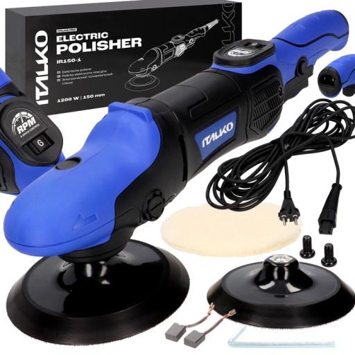 ЭЛЕКТРИЧЕСКАЯ ПОЛИРОВАЛЬНАЯ МАШИНА IR150-1 С РЕГУЛИРОВКОЙ СКОРОСТИ ВРАЩЕНИЯ 1200ВТ ITALKO
