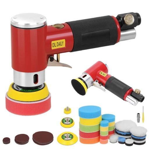 ПНЕВМАТИЧЕСКАЯ ПОЛИРОВАЛЬНАЯ МАШИНА +15x ГУБКА +30x НАЖДАЛЬНАЯ БУМАГА