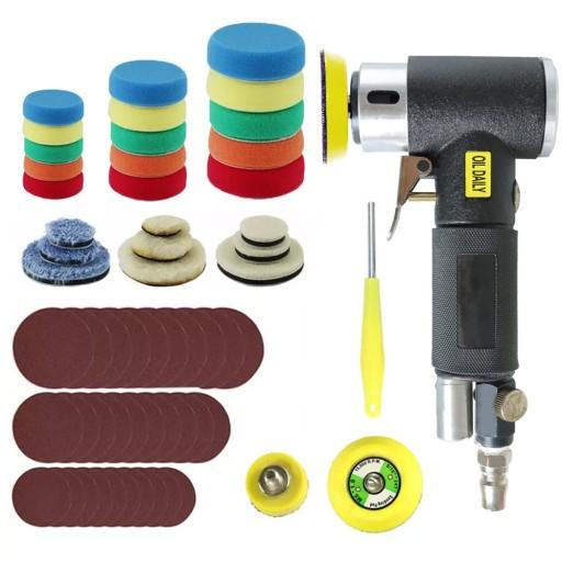 ПНЕВМАТИЧНА ПОЛІРУВАЛЬНА МАШИНА З РЕГУЛЮВАННЯМ ШВИДКОСТІ + НАБІР ГУБОК 1