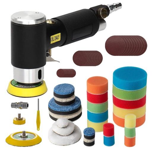 ПОЛІРУВАЛЬНА МАШИНА ДЛЯ АВТОМОБІЛЕЙ 15000U/MIN ЕКСЦЕНТРИК З РЕГУЛЮВАННЯМ КОЛИВАННЯ + ГУБКА