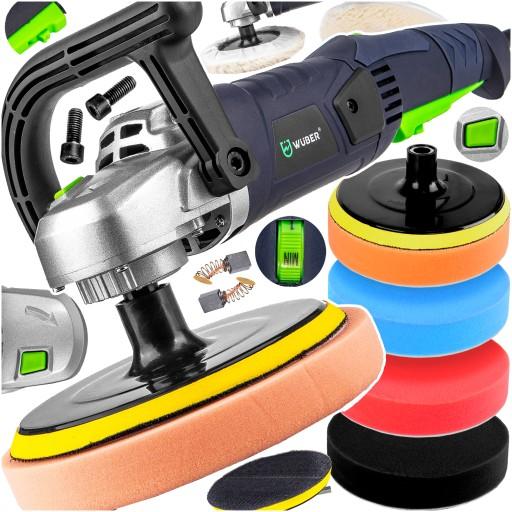 ПОЛІРУВАЛЬНА МАШИНА ДЛЯ АВТОМОБІЛЕЙ 2400 Вт ЕКСЦЕНТРИК З РЕГУЛЮВАННЯМ ШВИДКОСТІ ГУБКИ
