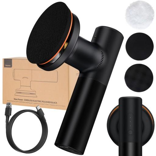 АККУМУЛЯТОРНАЯ АВТОМОБИЛЬНАЯ ПОЛИРОВАЛЬНАЯ МАШИНА BASEUS С РЕГУЛИРОВКОЙ СКОРОСТИ, 30 ВТ, ДИСКИ