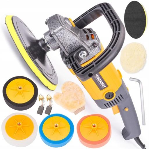 МАШИНА ДЛЯ ПОЛИРОВКИ АВТОМОБИЛЬНОЙ КРАСКИ 2600ВТ 4x ВОЙЛОЧНАЯ ГУБКА