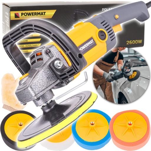 ШЛІФАЛЬНА МАШИНА ДЛЯ ПОЛІКУВАННЯ ФАРБИ АВТОМОБІЛЯ 2600 Вт 4X ГУБКА ВЕТЛЬ + РУКАВИЧКА