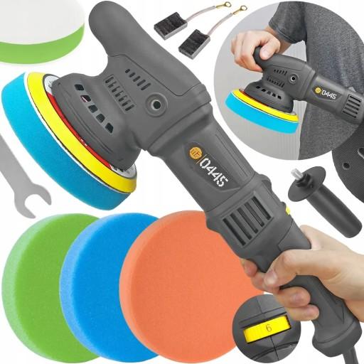 ПОЛІРУВАЛЬНА МАШИНА АВТОМОБІЛЬНА ЕКСЦЕНТРИЧНА ОСИЛЮЮЧА З РЕГУЛЮВАННЯМ + ПОЛІРУВАЛЬНІ ГУБКИ