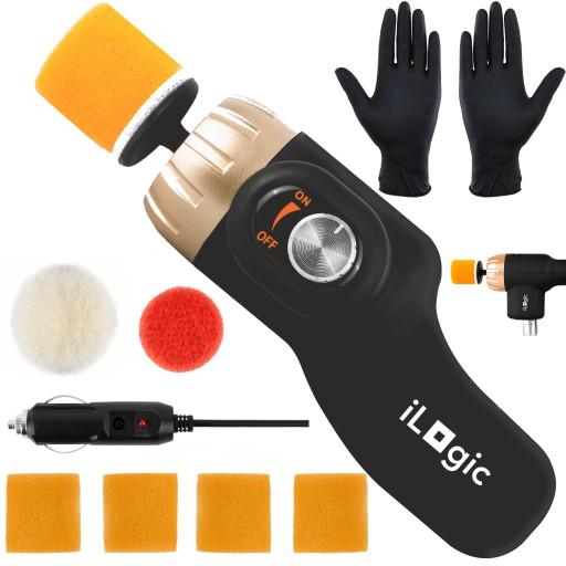 МИНИ-ПОЛИРОВАЛЬНАЯ МАШИНКА ДЛЯ АВТОМОБИЛЕЙ С РЕГУЛИРОВКОЙ 12 В, НАБОР 4 ГУБОК