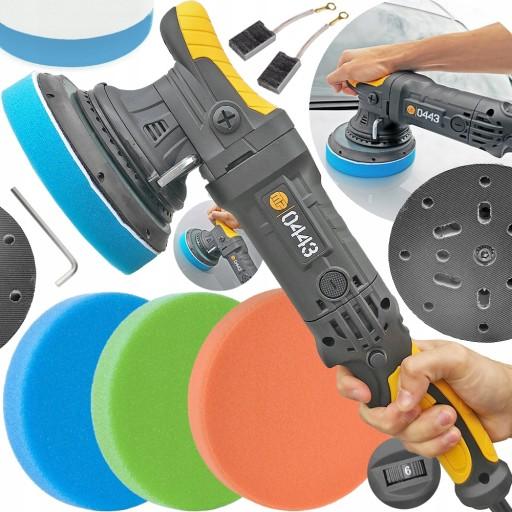 ОСЦИЛЮЮЧИЙ ПОЛІРУВАЛЬНИК ДЛЯ АВТОМОБІЛЕЙ ПОДВІЙНОЇ ДІЇ 21 ММ 1500 Вт 1500 Вт + 3 ГУБКИ MP0443