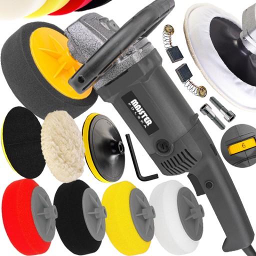 АВТОПОЛИРОВАЛЬНАЯ МАШИНА 2600 Вт с РЕГУЛИРОВКОЙ СКОРОСТИ + 4 ПОЛИРОВАЛЬНЫХ ГУБКИ