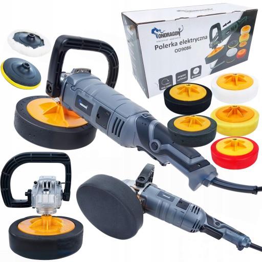 АВТОПОЛИРОВАЛЬНАЯ МАШИНА 2700 Вт с РЕГУЛИРОВКОЙ СКОРОСТИ + 5 ПОЛИРОВОЧНЫХ ГУБОК