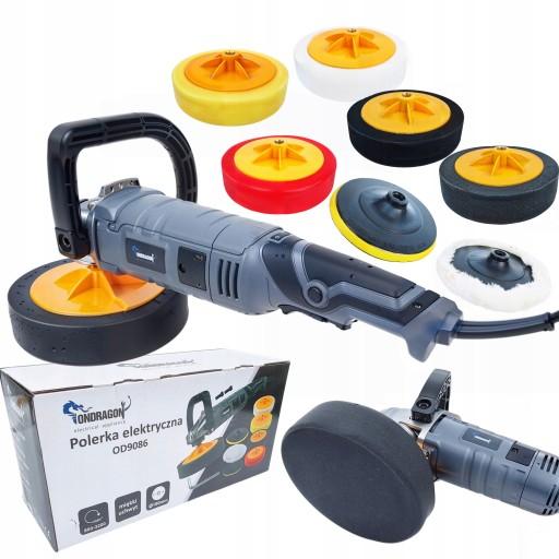 АВТОМОБІЛЬНА ПОЛІРУЮЧА МАШИНА 2700 Вт з РЕГУЛЮВАННЯМ ШВИДКОСТІ + 5x ПОЛІРУЮЧА ГУБКА