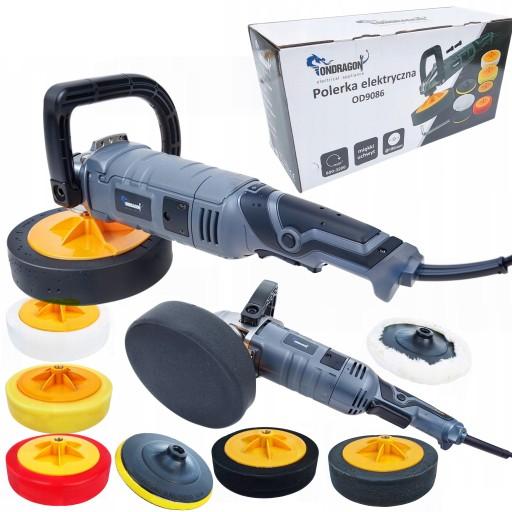 АВТОМОБІЛЬНА ПОЛІРУЮЧА МАШИНА 2700 Вт з РЕГУЛЮВАННЯМ ШВИДКОСТІ + 5x ПОЛІРУЮЧА ГУБКА