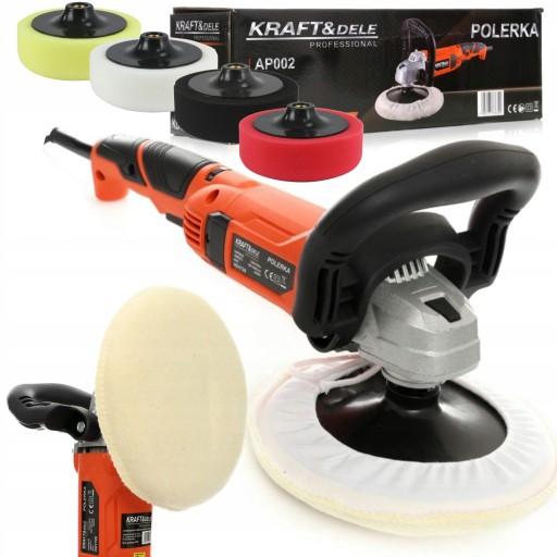 АВТОПОЛИРОВКА ЭЛЕКТРОШЛИФОВАЛЬНАЯ МАШИНА 2600ВТ РЕГУЛИРОВКА 180мм + 4 ГУБКИ
