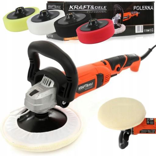 АВТОПОЛІРУВАЛЬНА МАШИНА ЕЛЕКТРОШЛІФАЛЬНА 2600ВТ РЕГУЛЮВАННЯ 180мм + 4 ГУБКИ