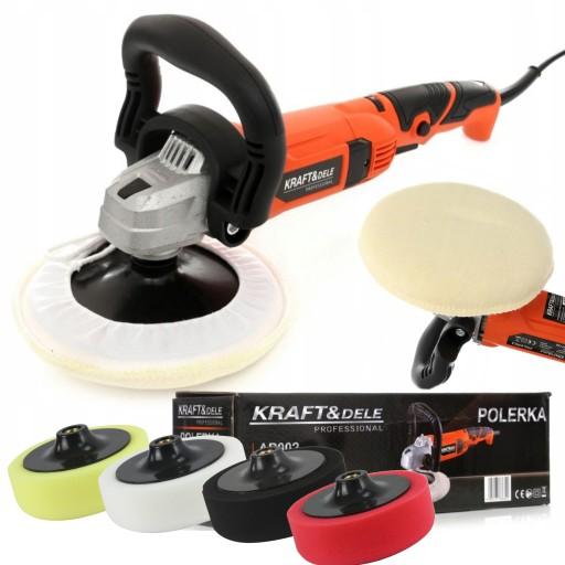 АВТОПОЛИРОВКА ЭЛЕКТРОШЛИФОВАЛЬНАЯ МАШИНА 2600ВТ РЕГУЛИРОВКА 180мм + 4 ГУБКИ