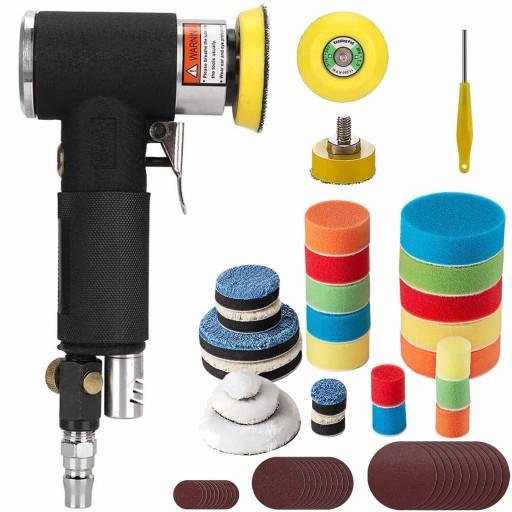 ПОЛІРУВАЛЬНА МАШИНА ДЛЯ АВТО ПНЕВМАТИЧНА ШЛІФАЛЬНА МАШИНА + НАБІР ПОЛІРУВАЛЬНИХ ГУБОК