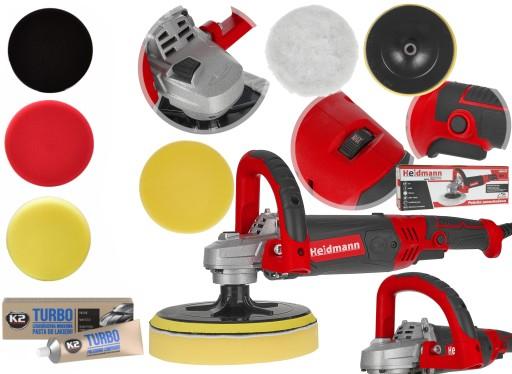 АВТОПОЛІРУВАЛЬНА МАШИНА Heidmann 180 мм 2600 Вт з НАБОРОМ РЕГУЛЮВАННЯ