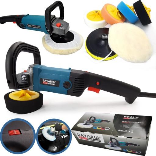 АВТОМОБІЛЬНИЙ ПОЛІРУВАЛЬНИК Шліфувальна машина 2950 Вт 180 мм диск на липучці 4x МІЦНА ГУБКА