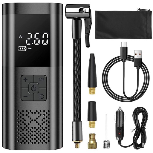 ЕЛЕКТРИЧНИЙ НАСОС ДЛЯ АВТОМОБІЛЯ ВЕЛОСИПЕДА POWERBANK БЕЗДРОТОВИЙ КОМПРЕСОР