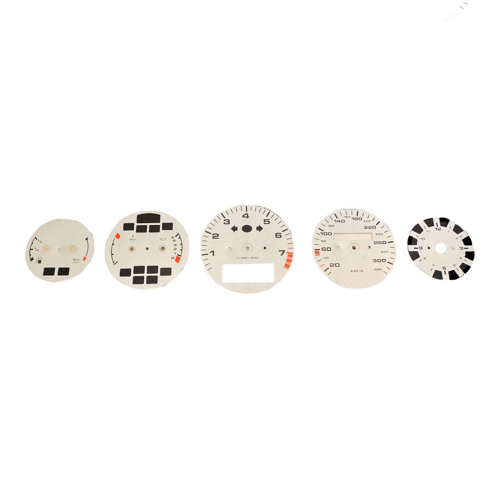 PORSCHE 993 964 TURBO SILVER CLOCK FACES KMH