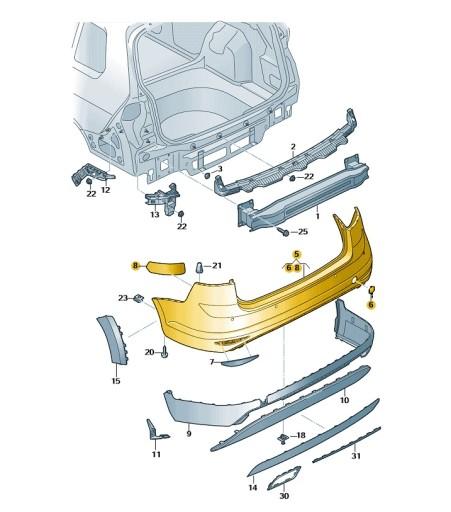 516714439 - Набор зажимов Люка SHARAN 7N1 7N2 TIGUAN 5N