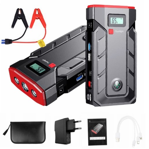 POWERBANK JUMP STARTER START BOOSTER TORCH 10400 мАч + ЗАЖИМЫ