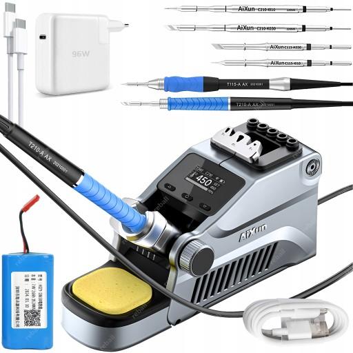 ТОЧНАЯ ПАЯЛЬНАЯ СТАНЦИЯ AIXUN T380 МОЩНЫЕ НАКОНЕЧНИКИ 80 ВТ 2xC210 2xC115 USB-C